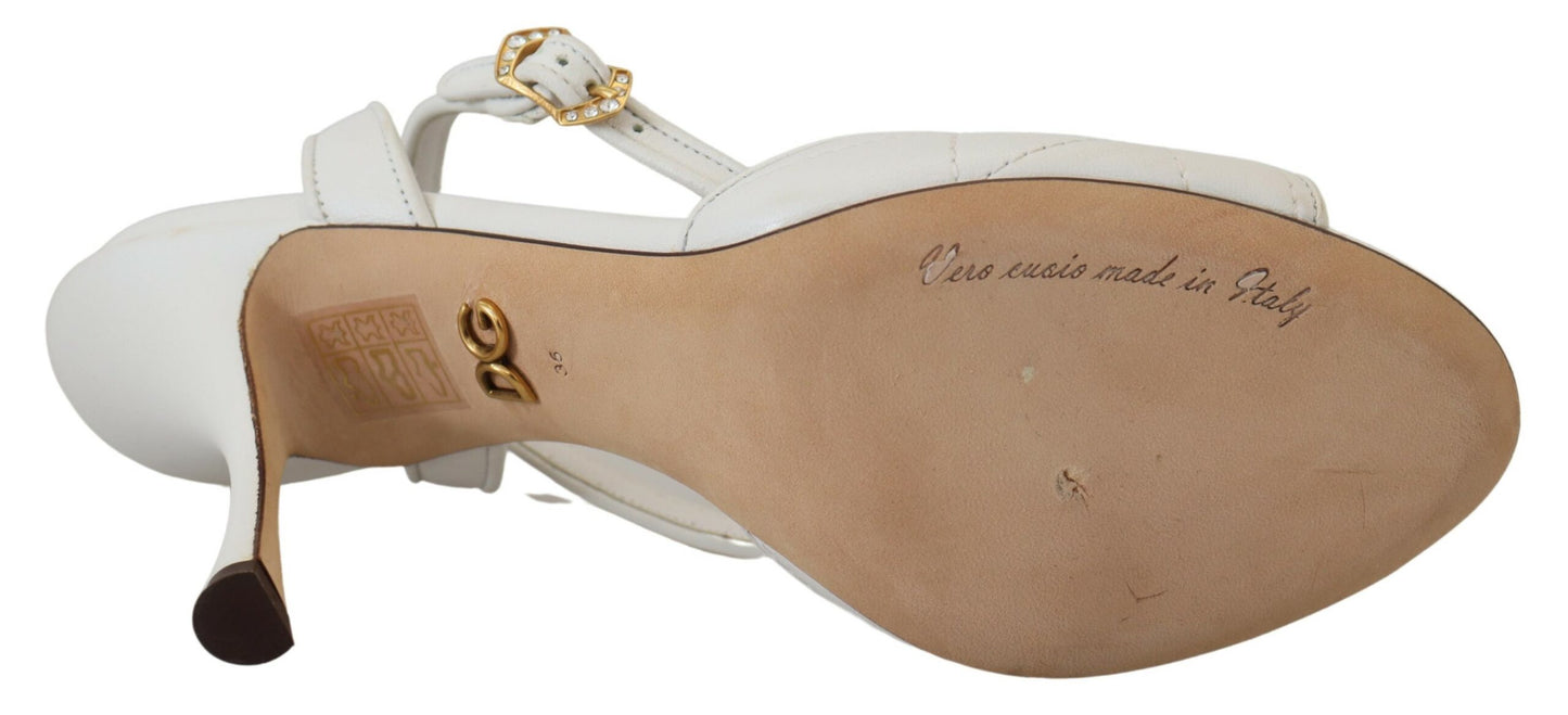 Dolce &amp; Gabbana Chaussures sandales ornées Devotion blanches