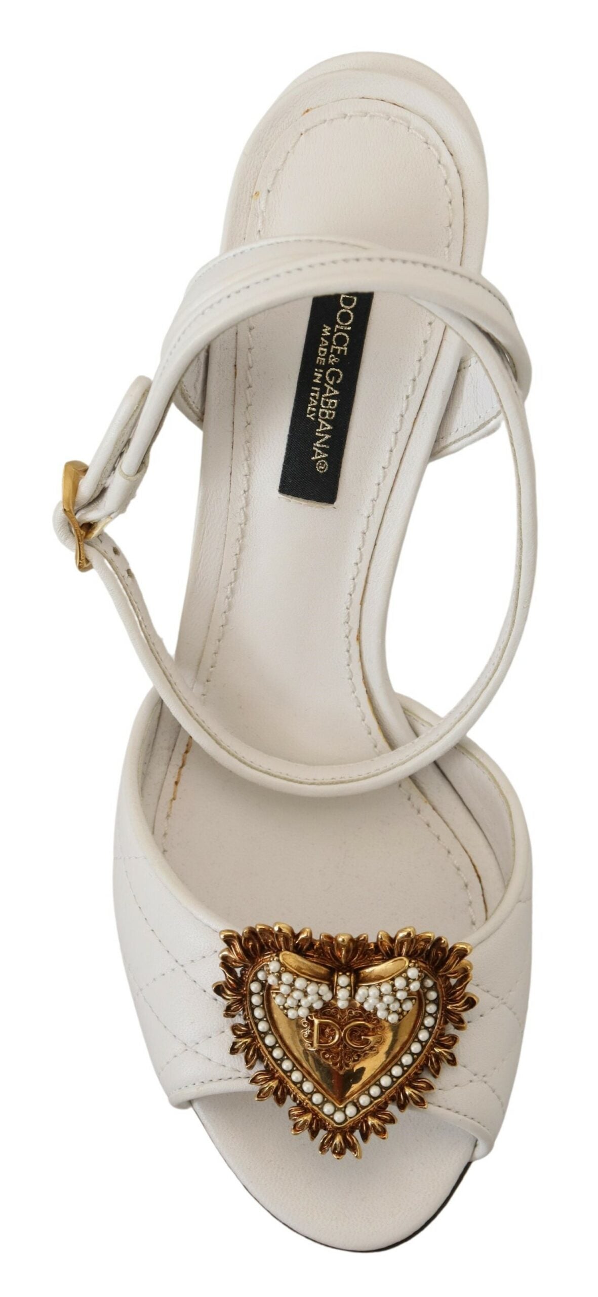 Dolce &amp; Gabbana Chaussures sandales ornées Devotion blanches