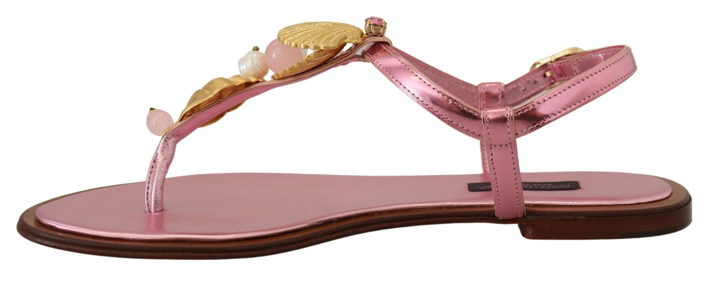 Dolce &amp; Gabbana Rose Embelli Slides Flats Sandales Chaussures