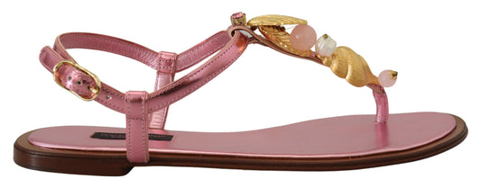 Dolce &amp; Gabbana Rose Embelli Slides Flats Sandales Chaussures