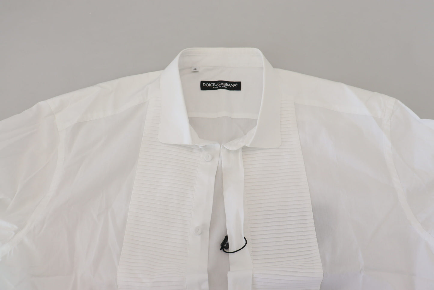 Dolce &amp; Gabbana Chemise formelle à manches longues en coton blanc pour homme