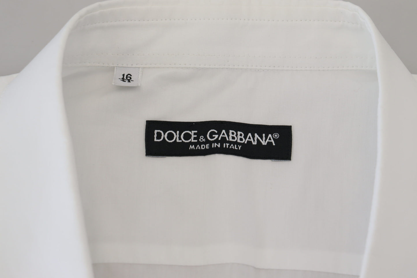 Dolce &amp; Gabbana Weißes langärmliges Herrenhemd aus Baumwolle