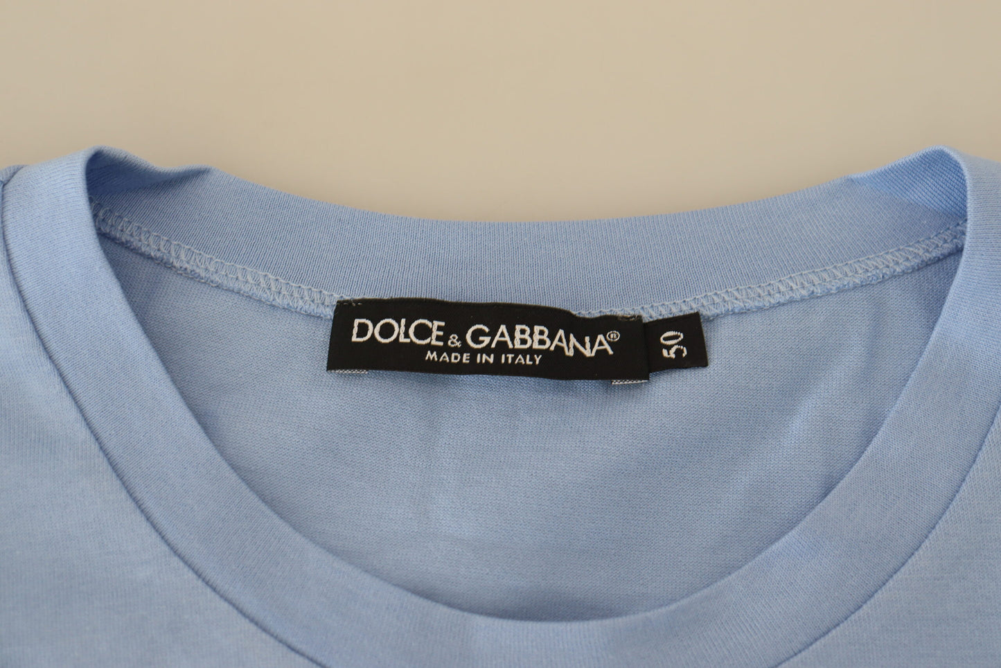 Dolce &amp; Gabbana T-shirt en coton bleu clair Happy New Year 2017