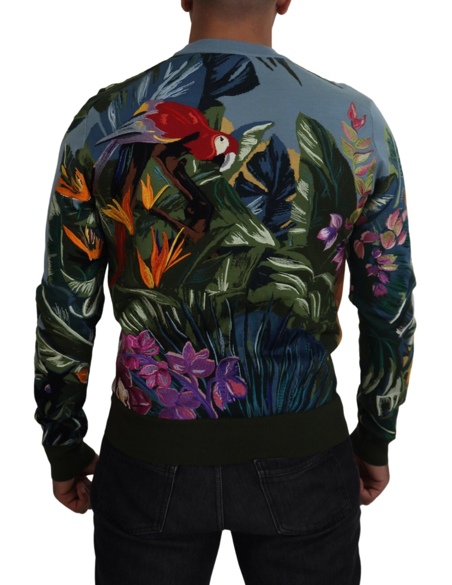 Dolce &amp; Gabbana Pull en laine multicolore Jungle avec logo