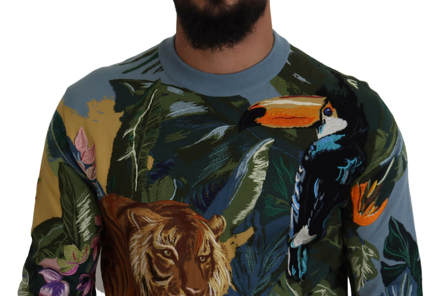 Dolce &amp; Gabbana Pull en laine multicolore Jungle avec logo