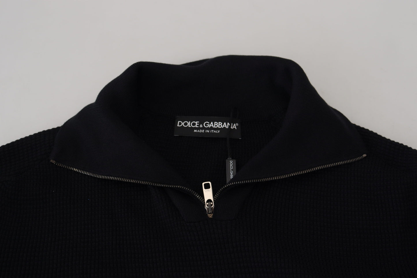 Dolce &amp; Gabbana Pull à col roulé en soie noire