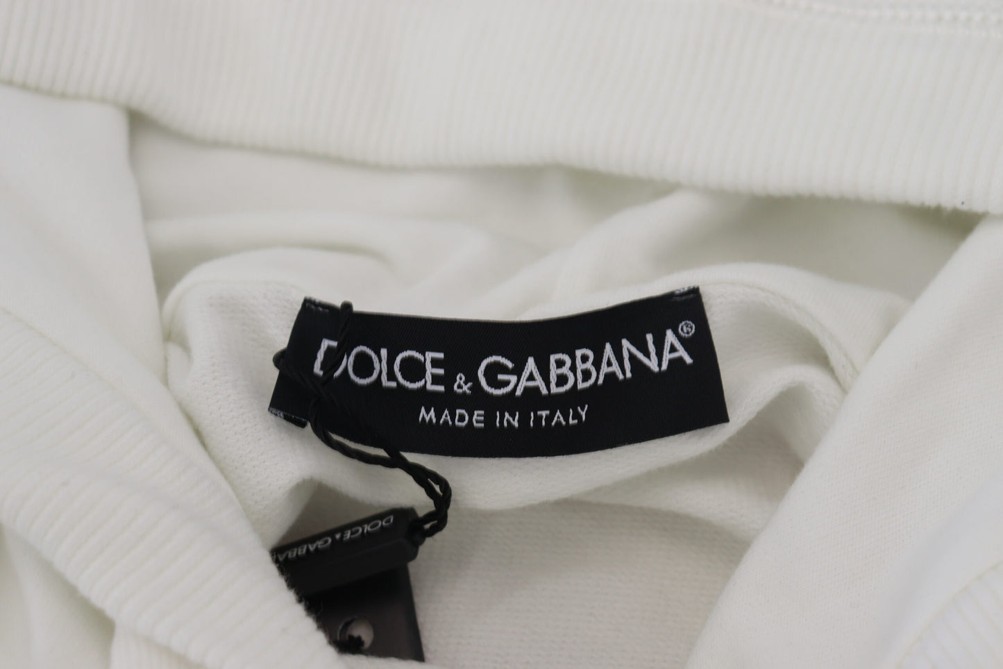 Dolce &amp; Gabbana Sweat à capuche en coton blanc avec logo