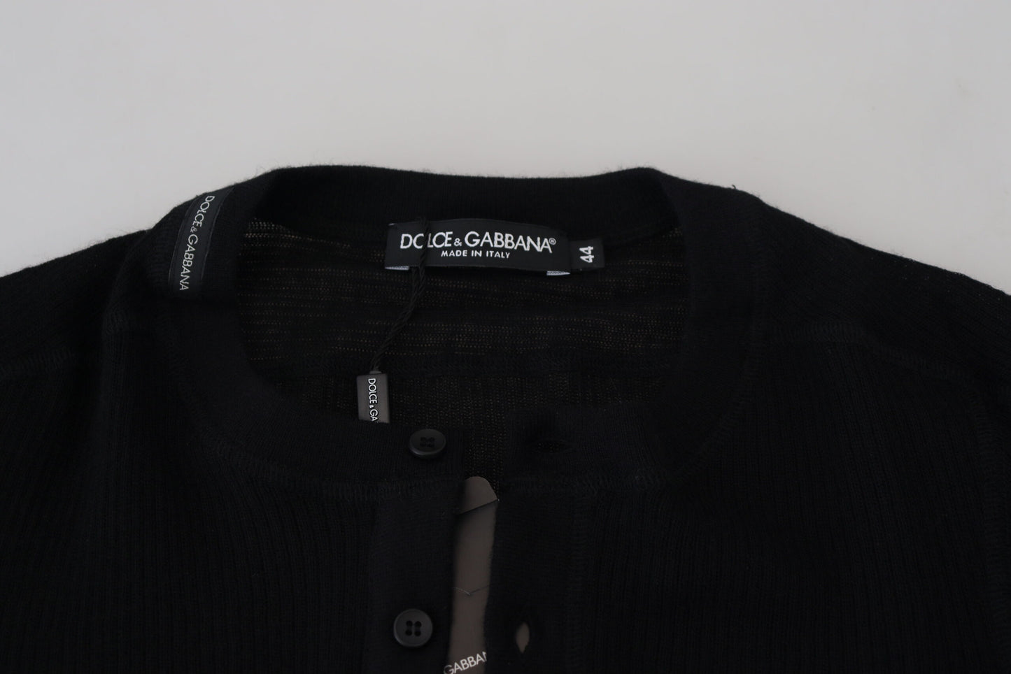 Dolce &amp; Gabbana Pull boutonné en cachemire noir