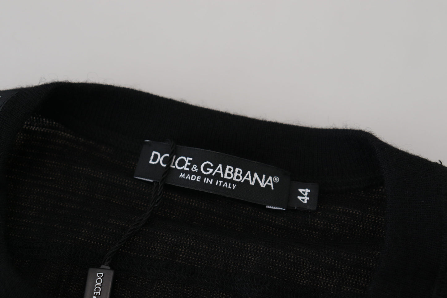 Dolce &amp; Gabbana Schwarzer Kaschmirpullover mit Knöpfen