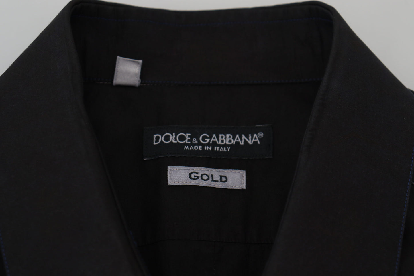 Dolce &amp; Gabbana Chemise OR à manches longues et col en coton noir