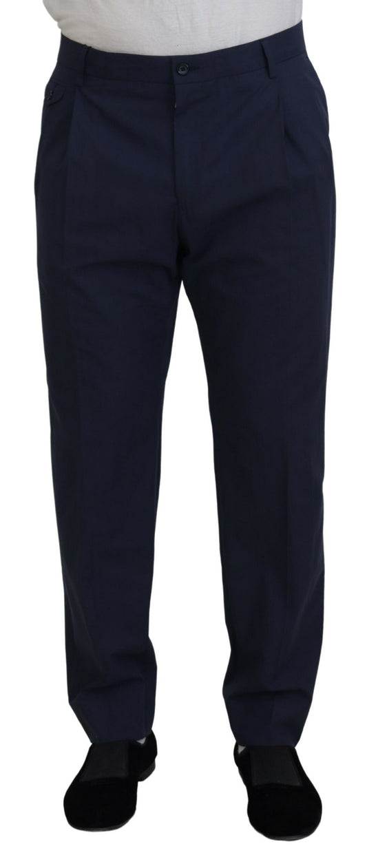 Dolce &amp; Gabbana Pantalon chino en coton bleu foncé