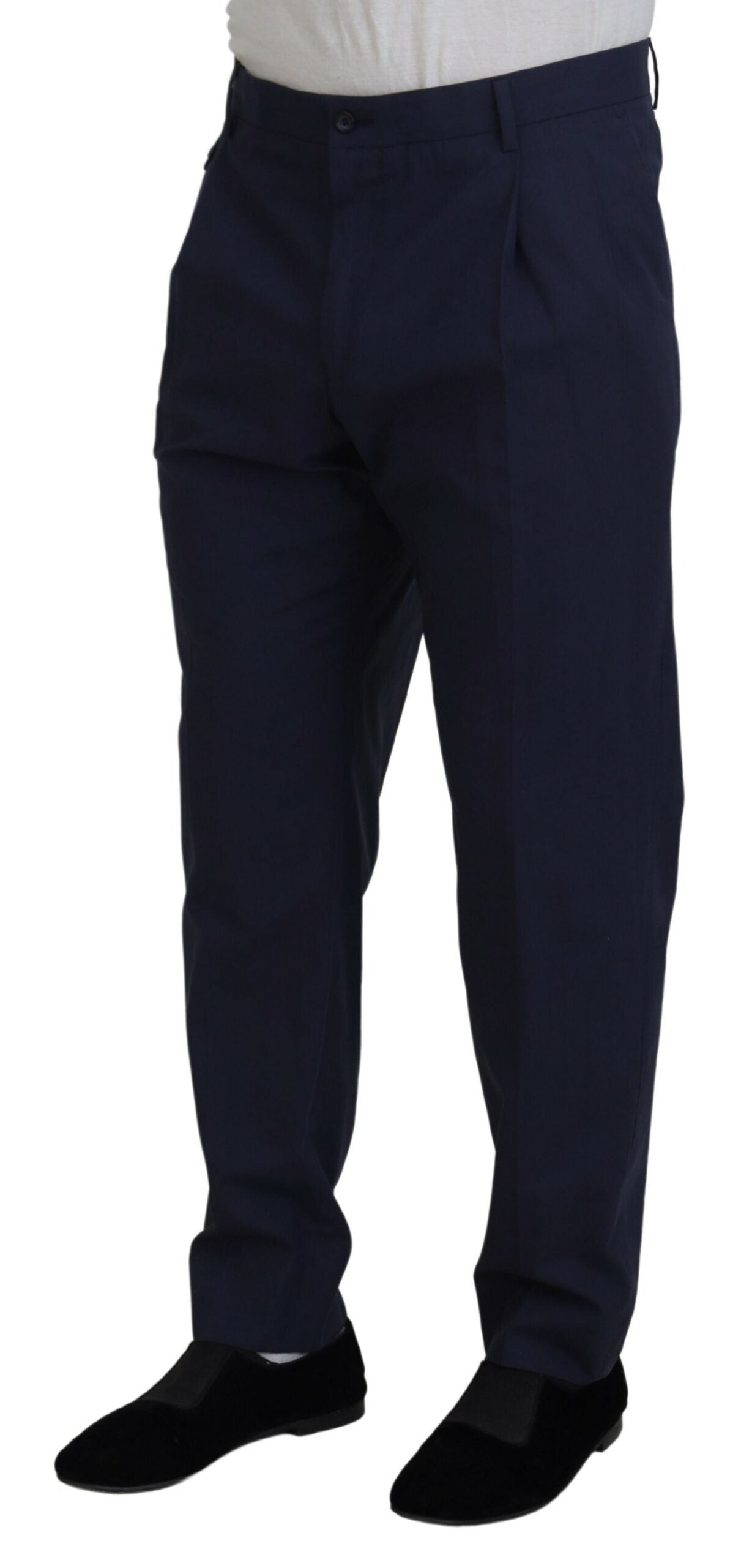 Dolce &amp; Gabbana Pantalon chino en coton bleu foncé