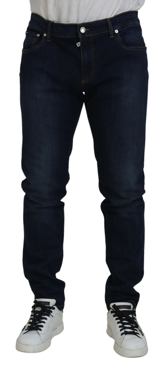 Dolce &amp; Gabbana Jean skinny stretch en coton bleu foncé