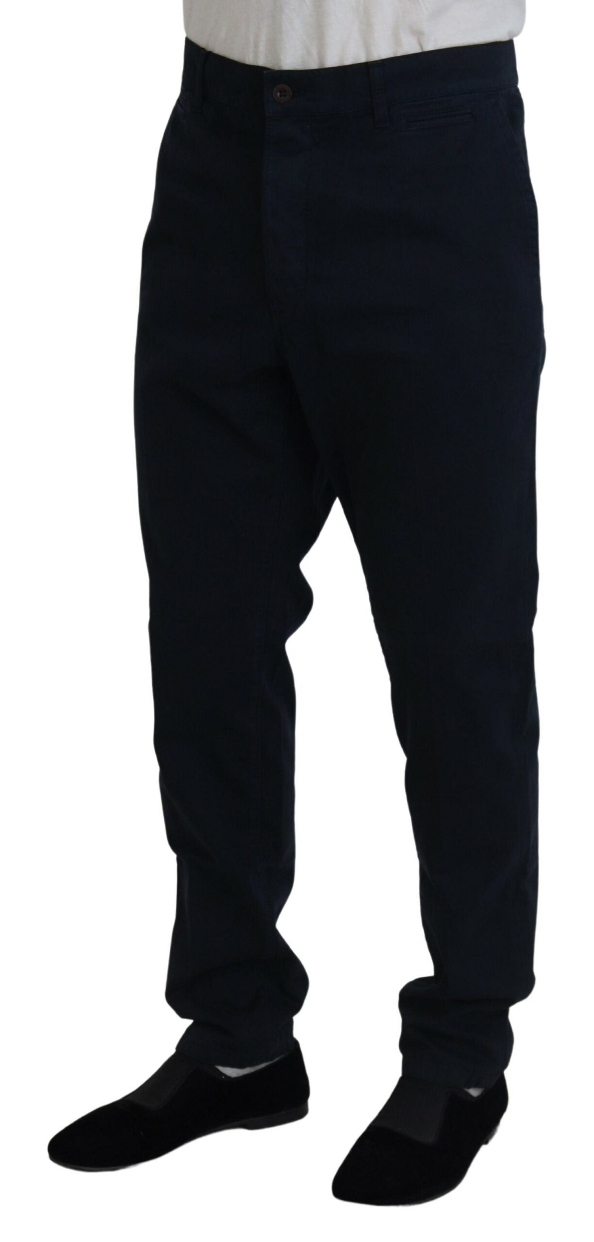 Dolce &amp; Gabbana Robe en coton bleu Pantalon formel pour hommes