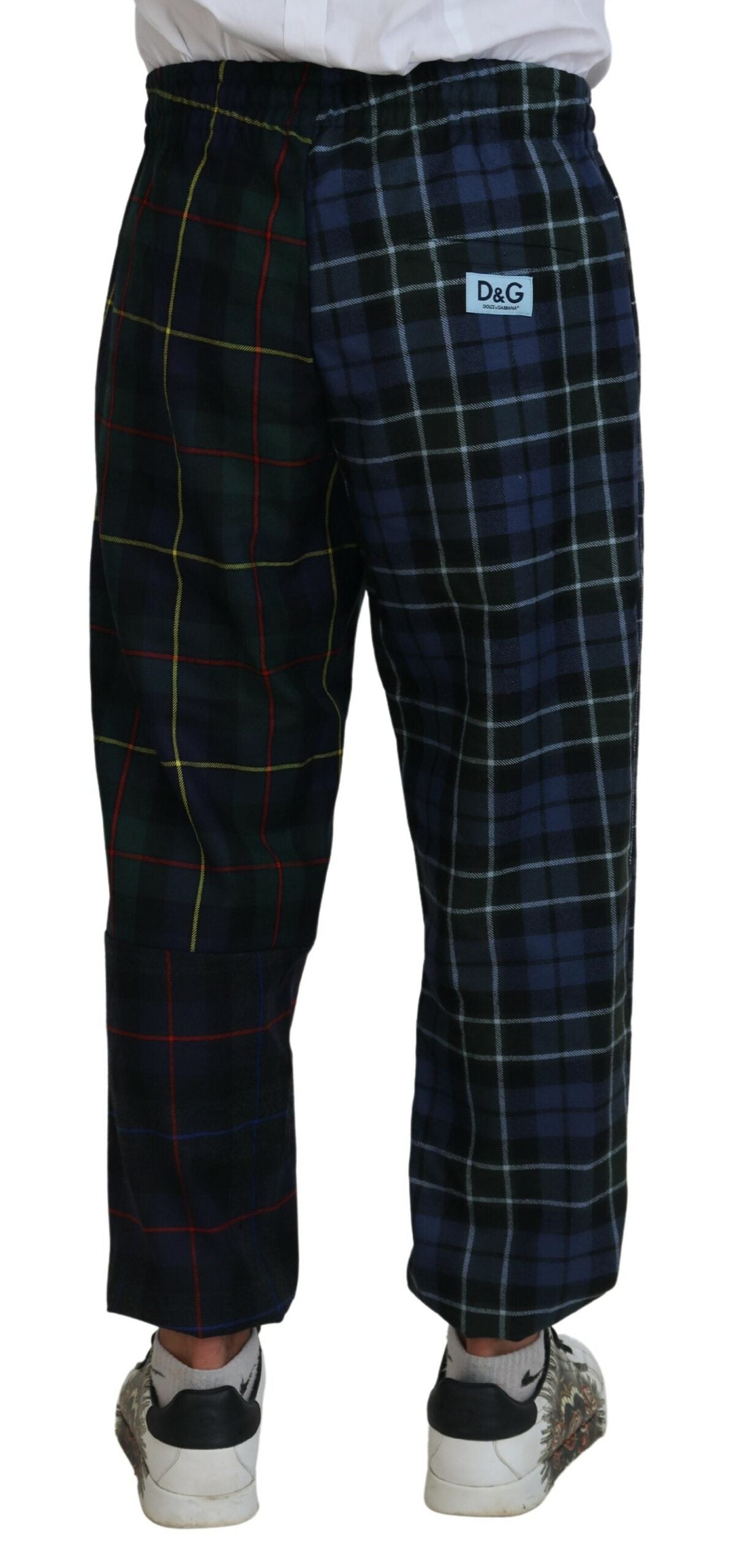 Dolce &amp; Gabbana Pantalon de jogging en laine à carreaux multicolore pour homme