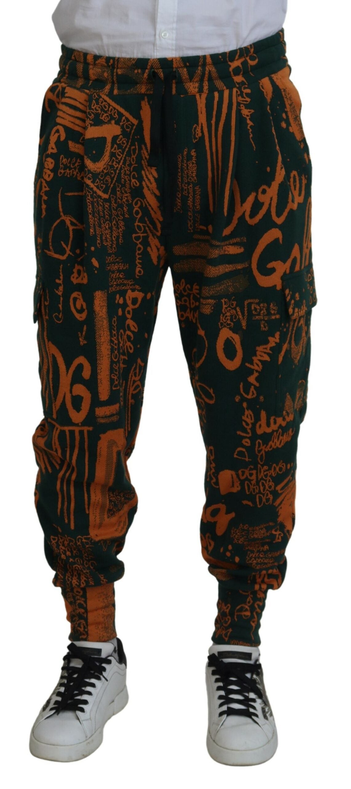 Dolce &amp; Gabbana Pantalon de jogging cargo en soie imprimé logo multicolore