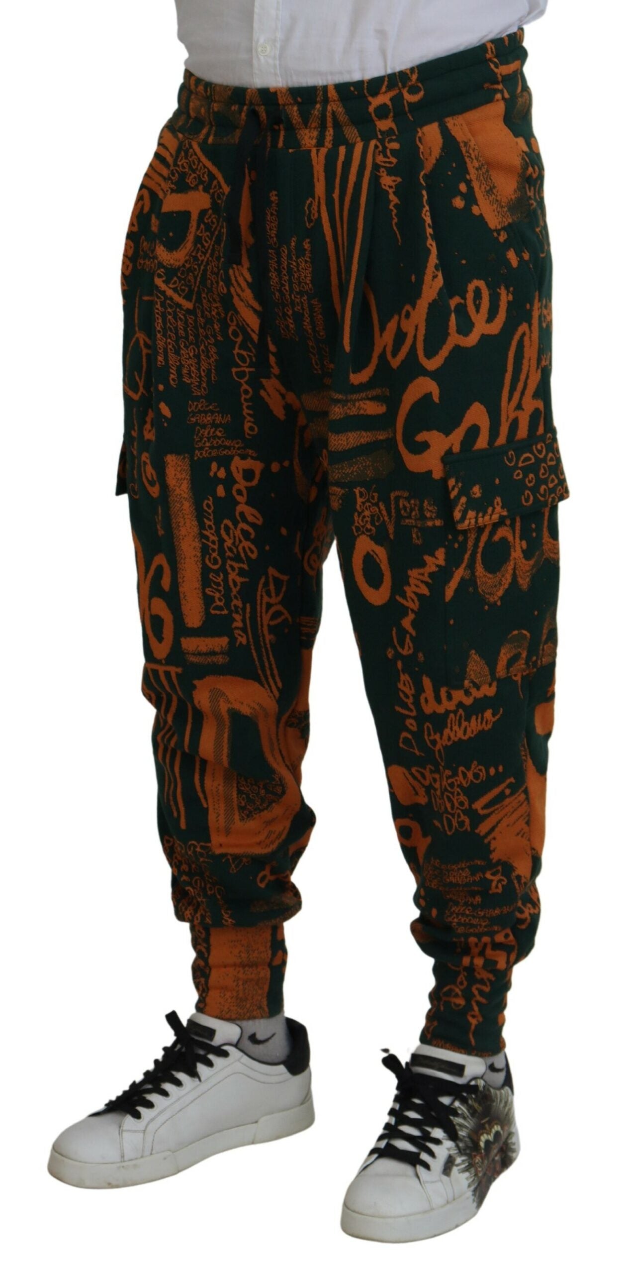 Dolce &amp; Gabbana Pantalon de jogging cargo en soie imprimé logo multicolore