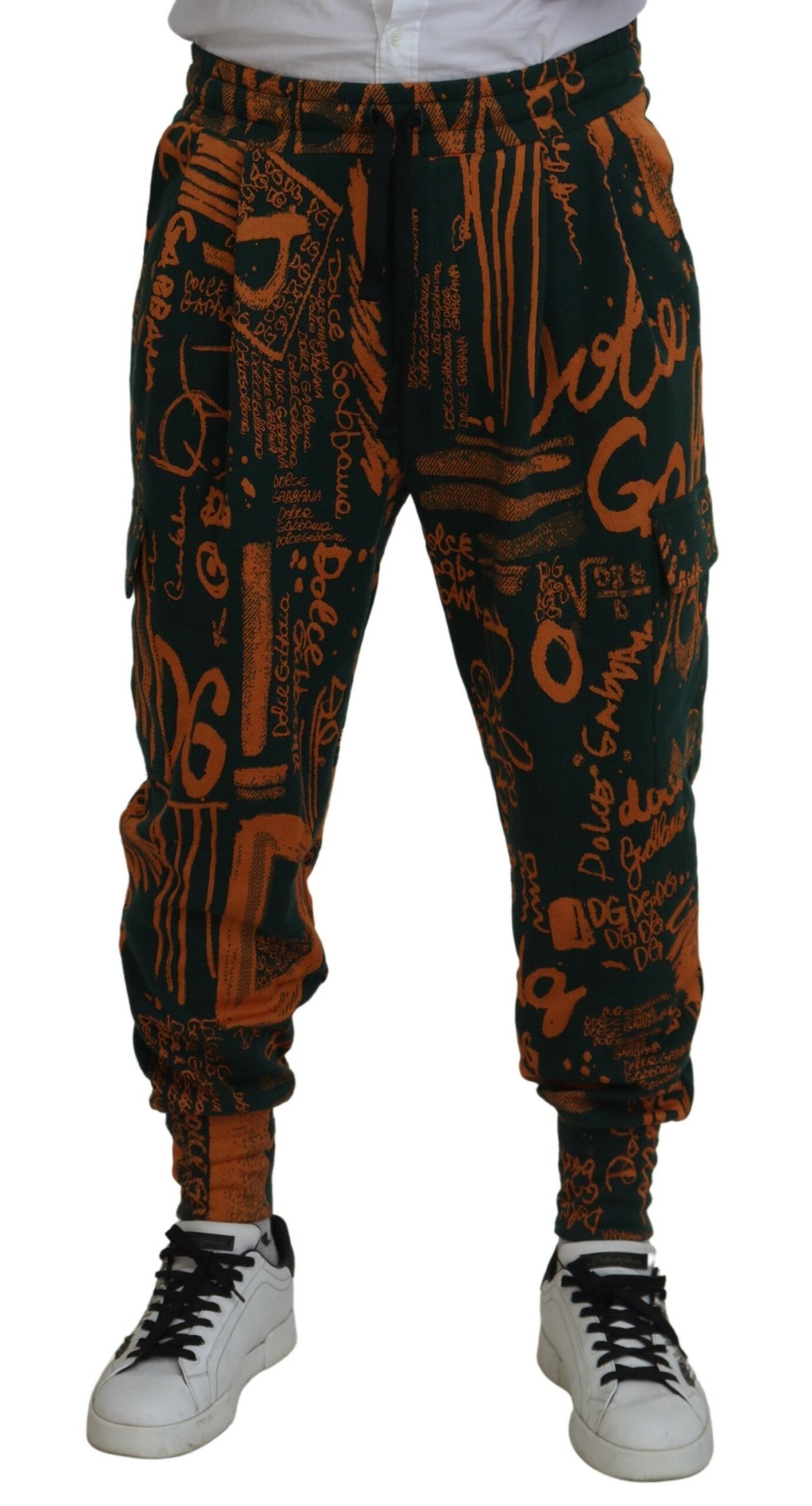 Dolce &amp; Gabbana Pantalon de jogging cargo en soie imprimé logo multicolore