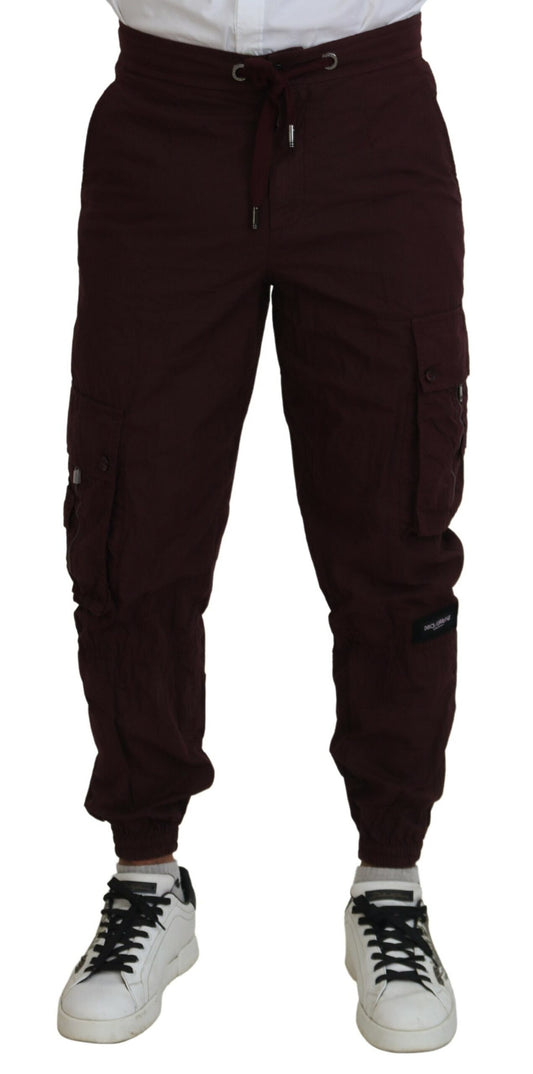 Dolce &amp; Gabbana Pantalon de survêtement cargo en coton bordeaux