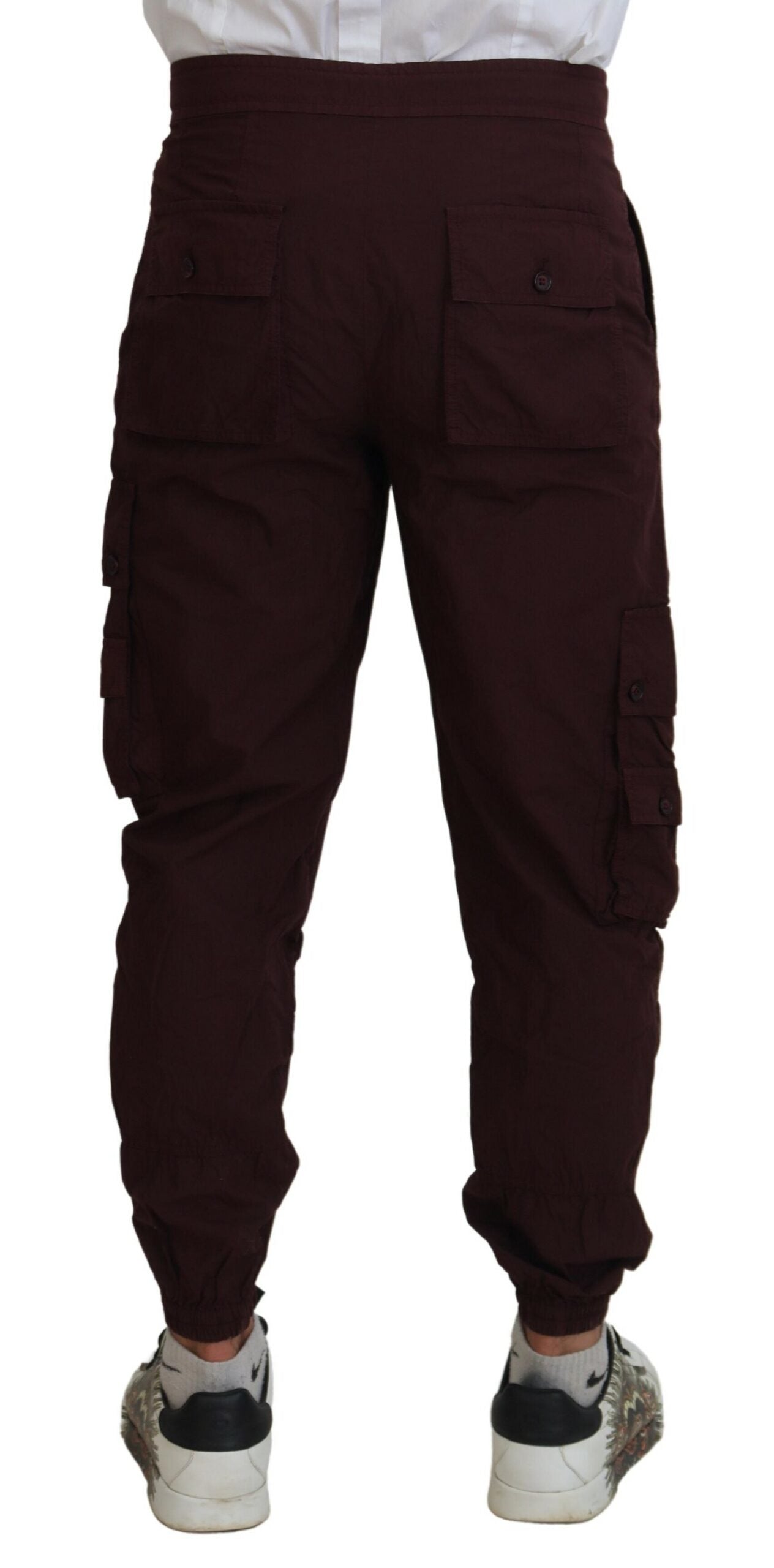 Dolce &amp; Gabbana Pantalon de survêtement cargo en coton bordeaux