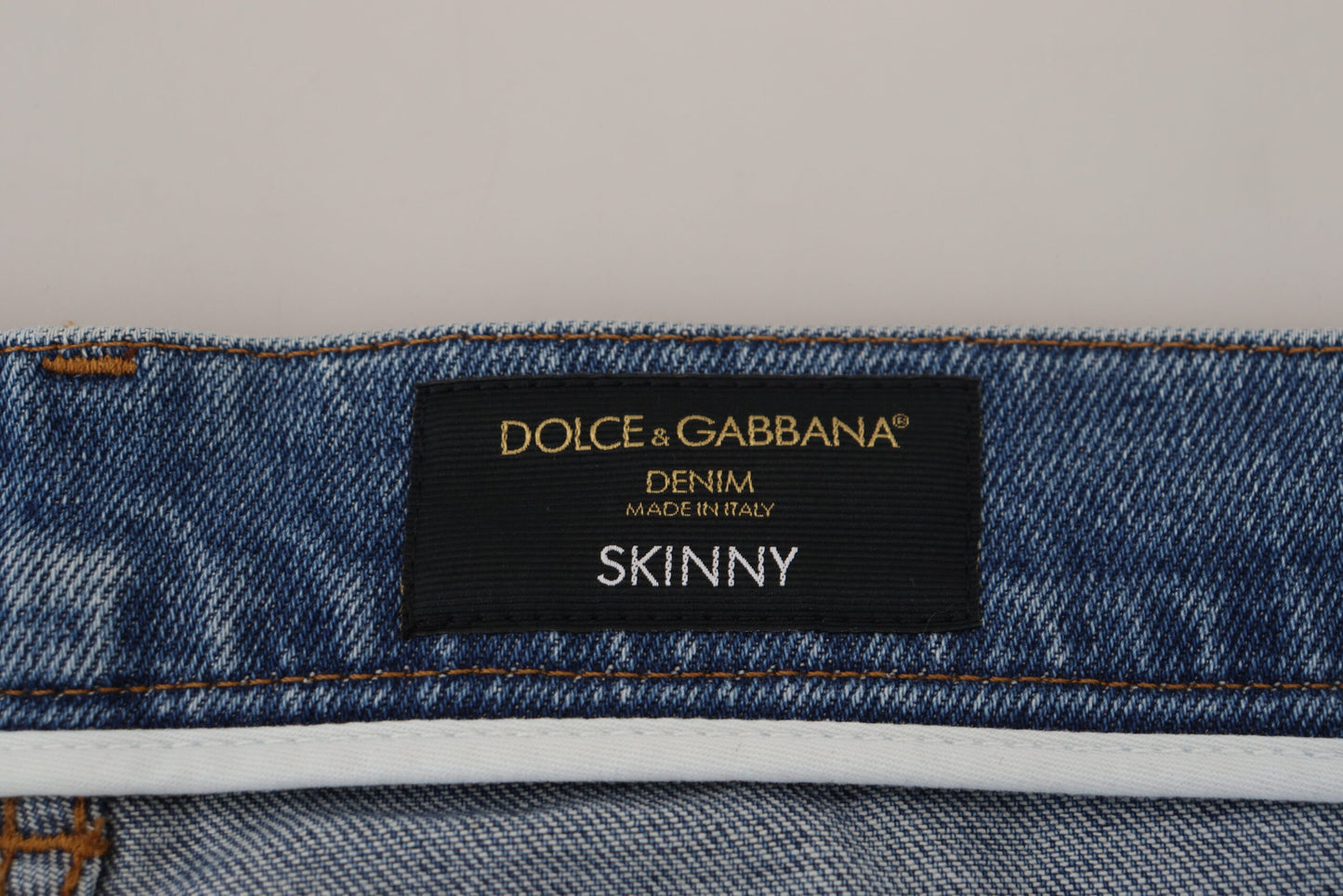 Dolce &amp; Gabbana Jean skinny en coton délavé bleu