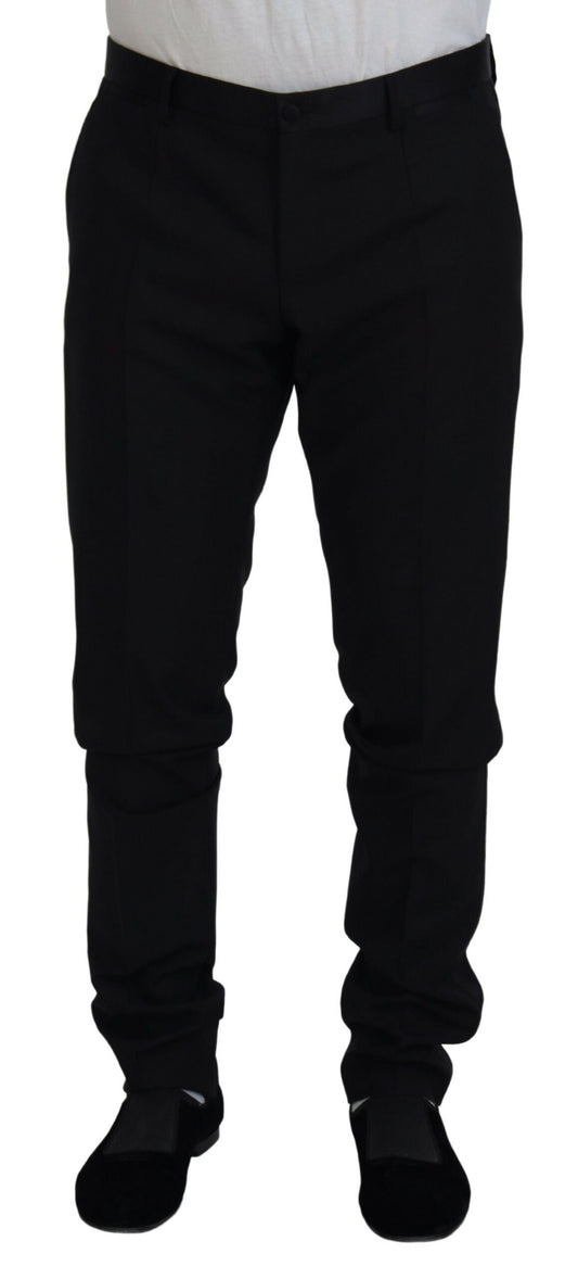 Dolce &amp; Gabbana Robe chino en laine noire Pantalon formel