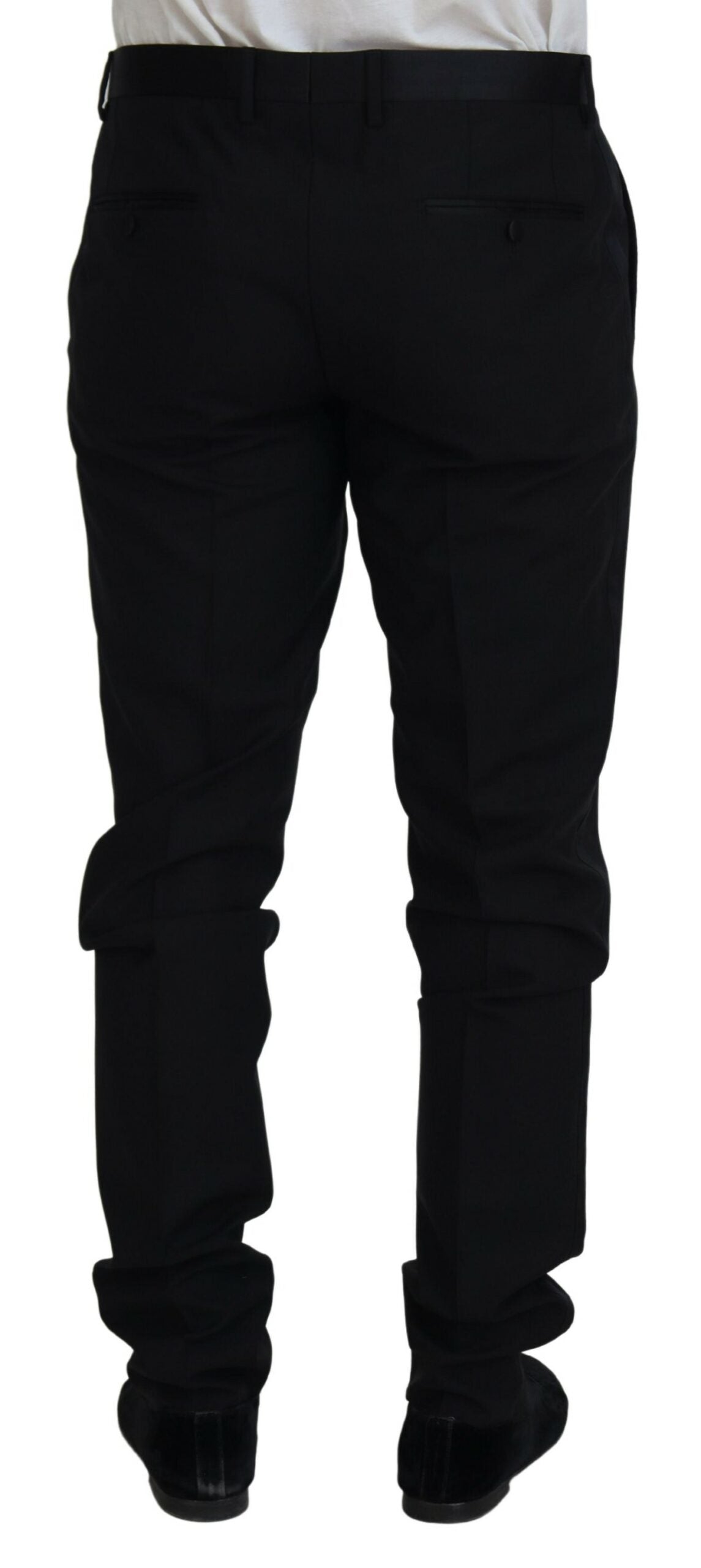 Dolce &amp; Gabbana Robe chino en laine noire Pantalon formel