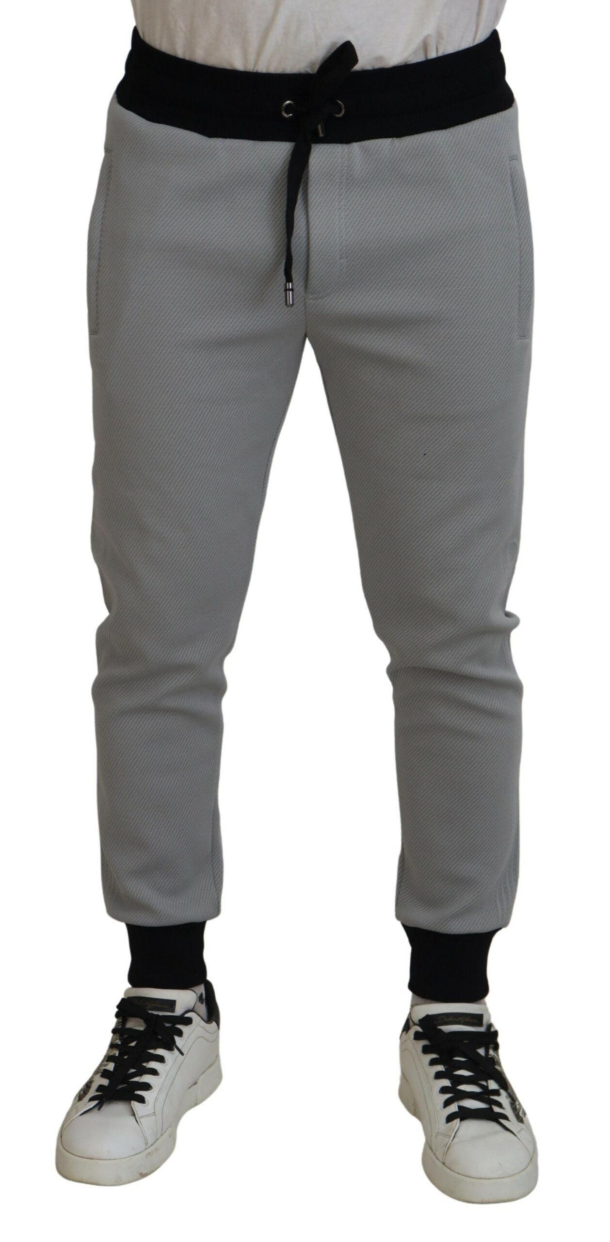 Pantalon de jogging en polyester gris Dolce &amp; Gabbana