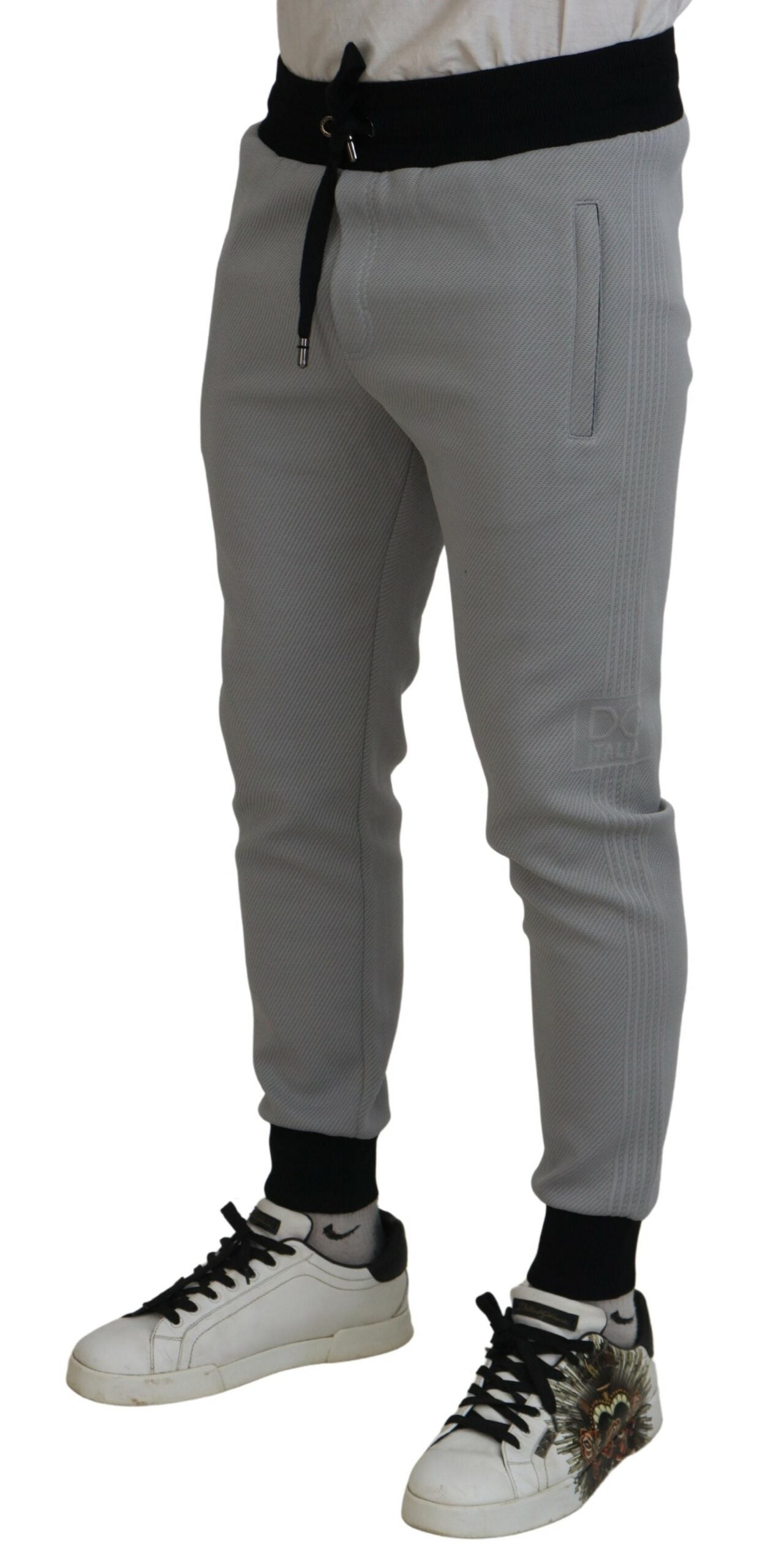 Pantalon de jogging en polyester gris Dolce &amp; Gabbana