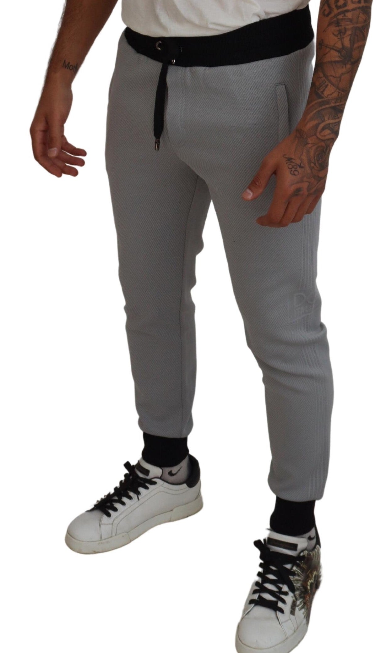 Pantalon de jogging en polyester gris Dolce &amp; Gabbana