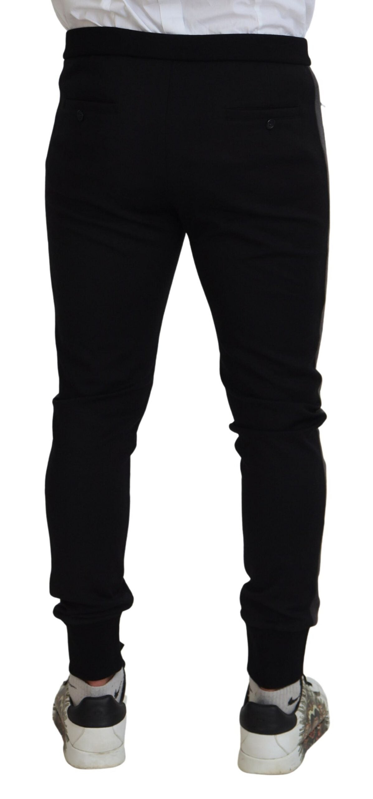 Dolce &amp; Gabbana Pantalon de jogging en fer à cheval en laine noir