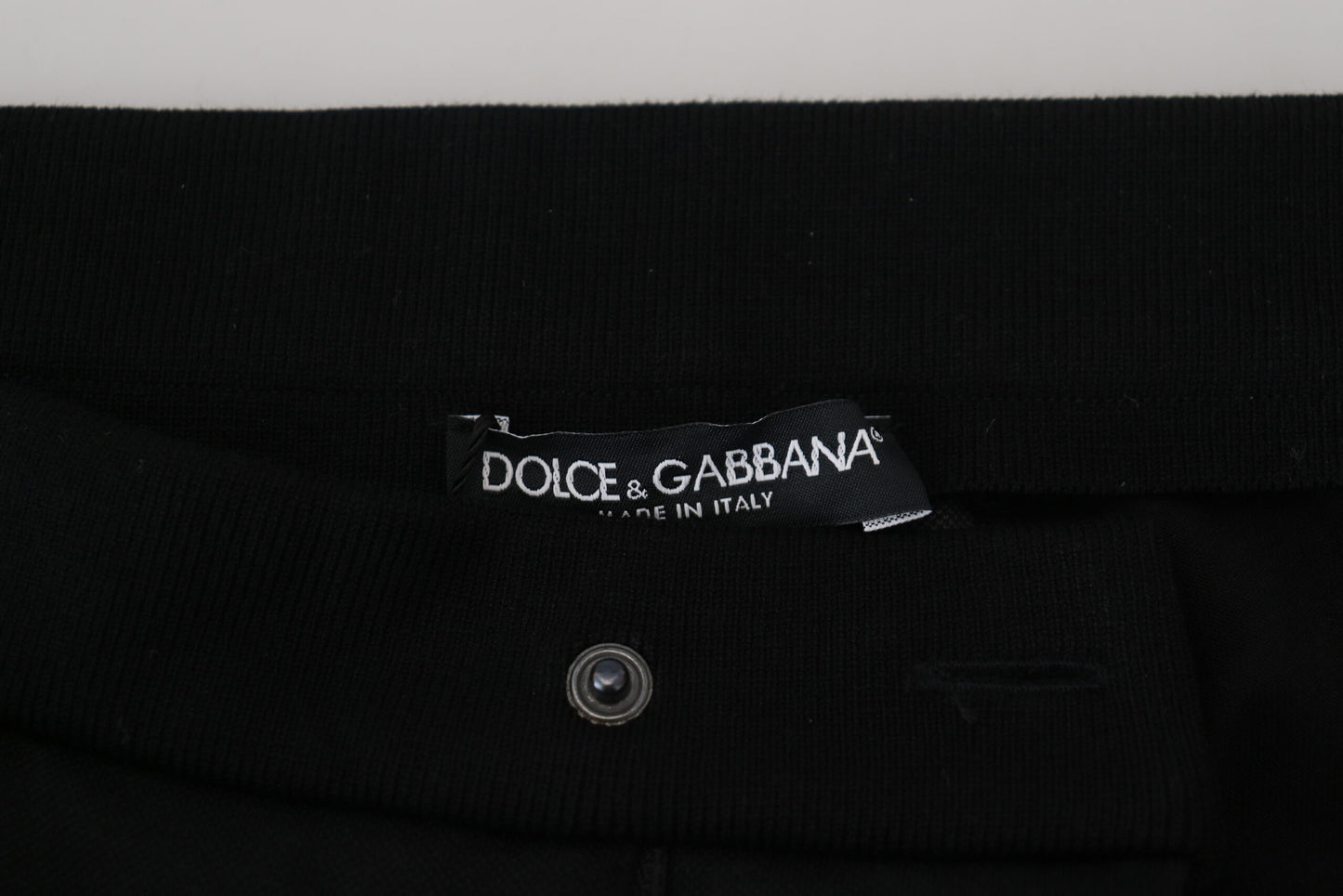 Dolce &amp; Gabbana Schwarze Hufeisen-Jogginghose aus Wolle