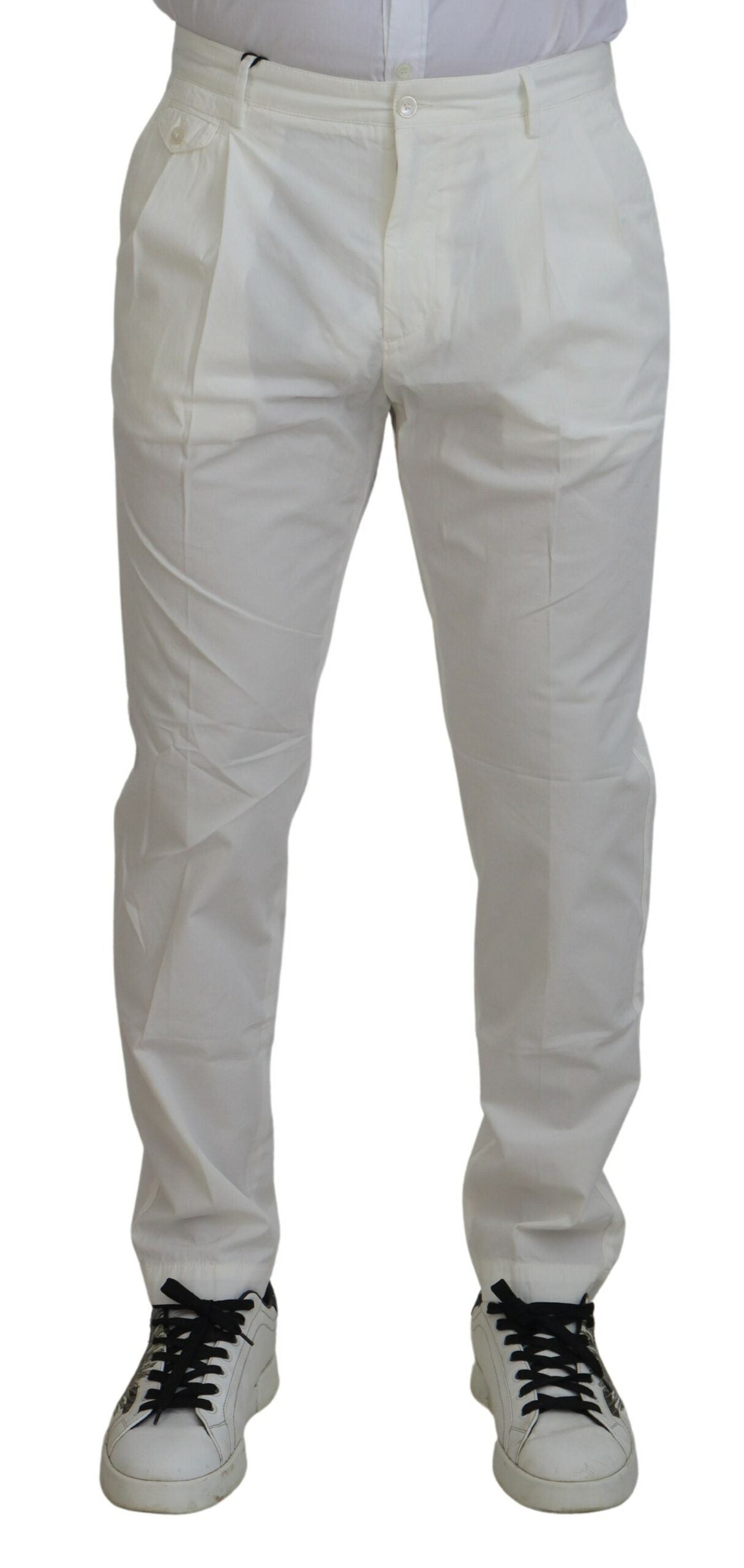 Dolce &amp; Gabbana Pantalon chino skinny en coton blanc