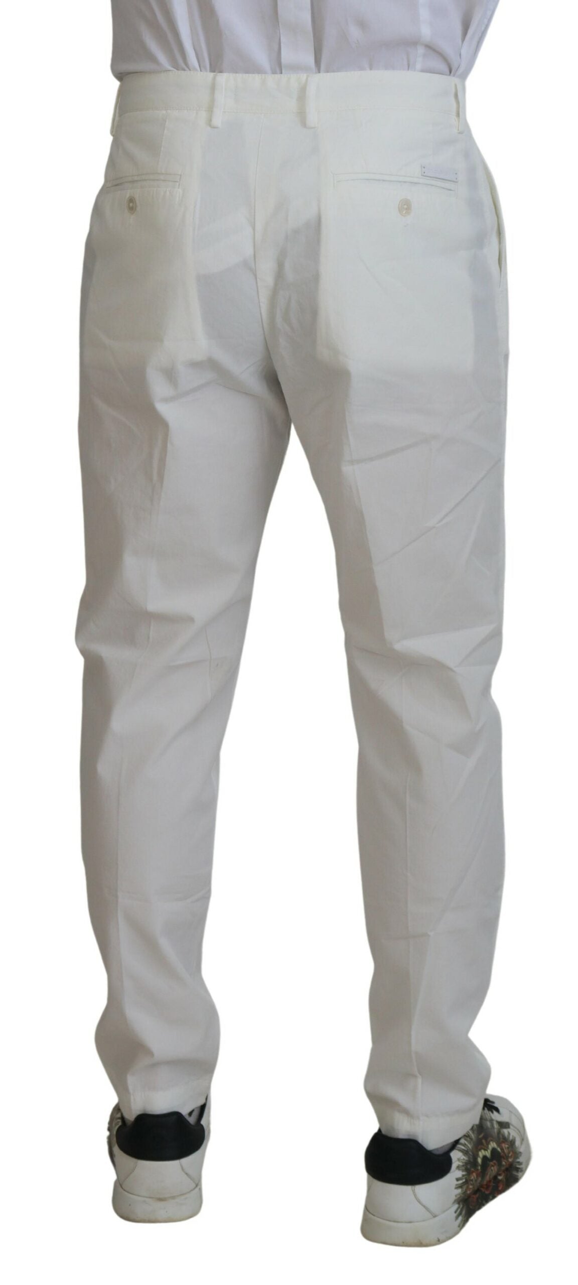 Dolce &amp; Gabbana Pantalon chino skinny en coton blanc