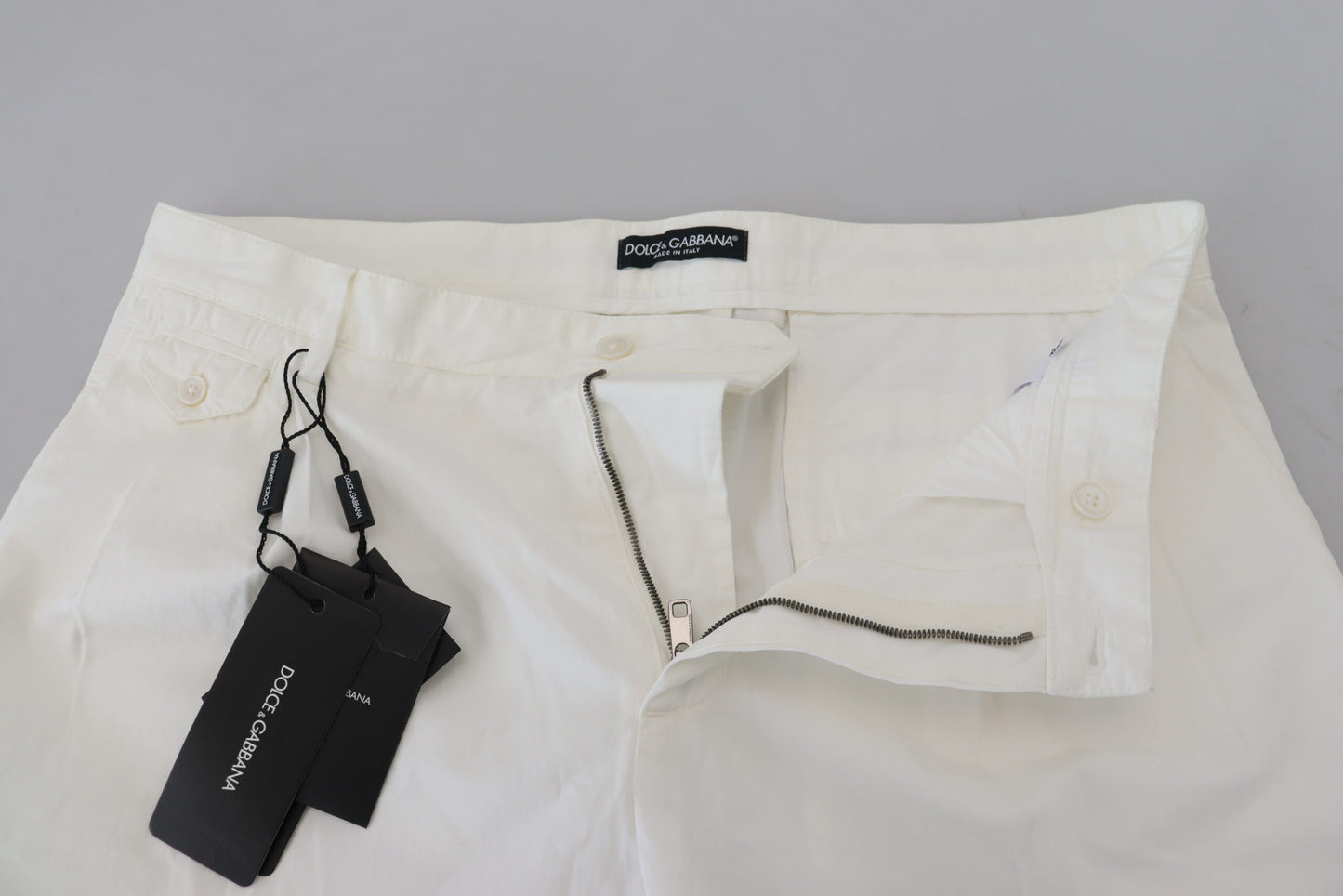 Dolce &amp; Gabbana Pantalon chino skinny en coton blanc