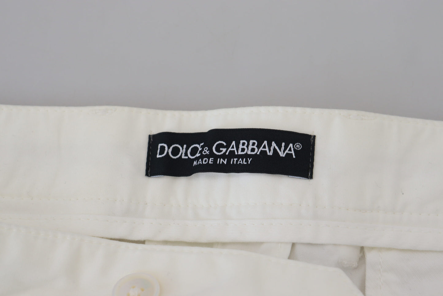 Dolce &amp; Gabbana Pantalon chino skinny en coton blanc