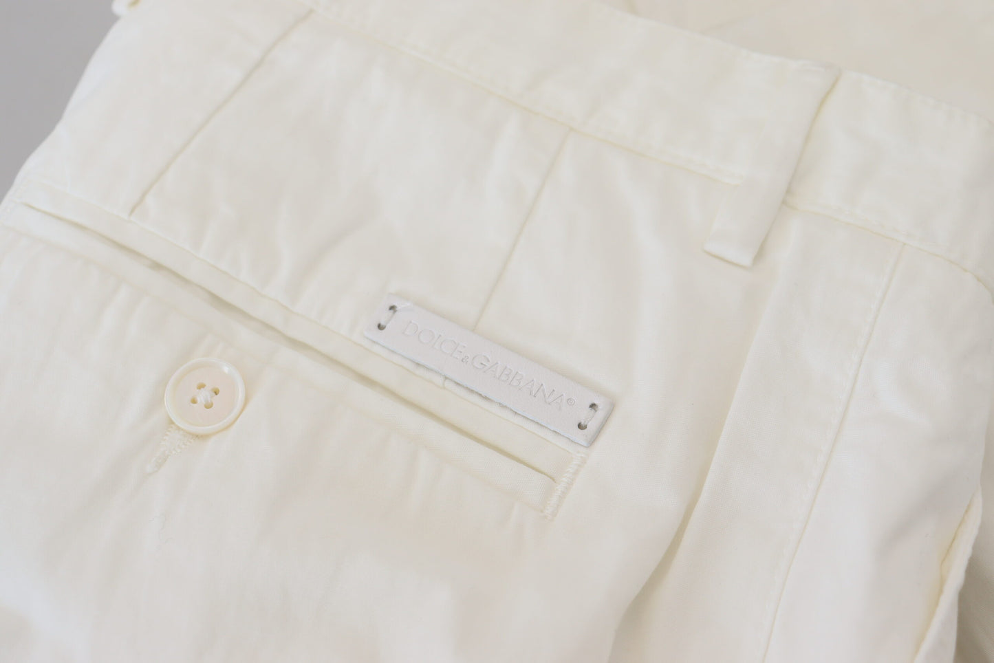 Dolce &amp; Gabbana Pantalon chino skinny en coton blanc