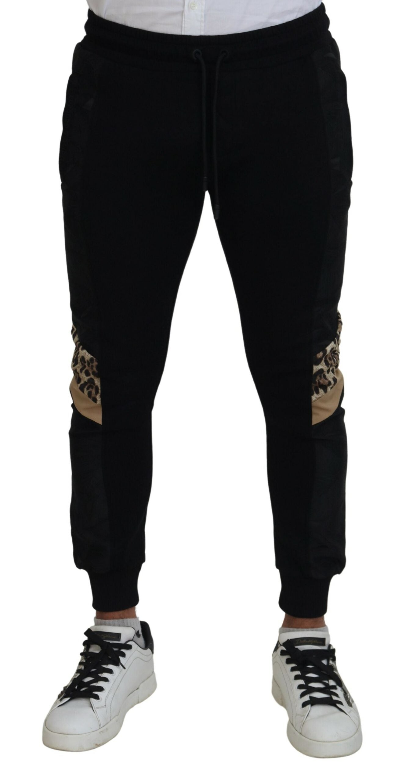 Dolce &amp; Gabbana Pantalon de jogging skinny en polyester noir pour hommes