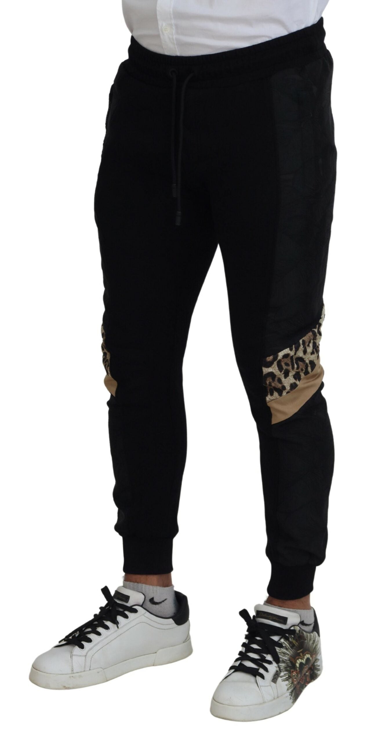 Dolce &amp; Gabbana Pantalon de jogging skinny en polyester noir pour hommes