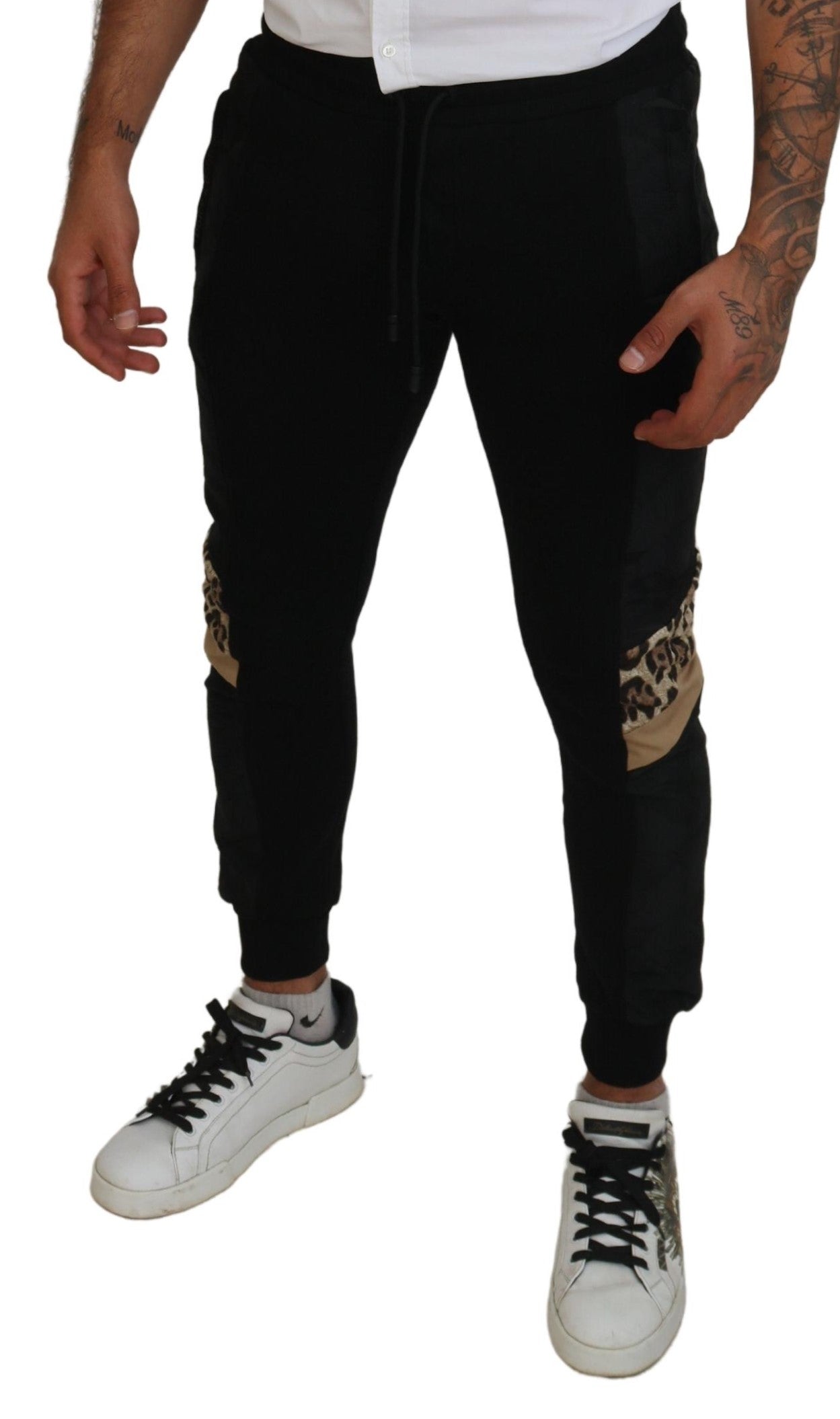 Dolce &amp; Gabbana Pantalon de jogging skinny en polyester noir pour hommes