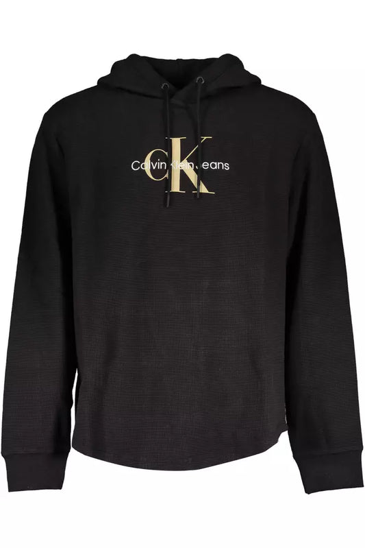 Calvin Klein Sleek Black Cotton-Blend Hooded Sweatshirt