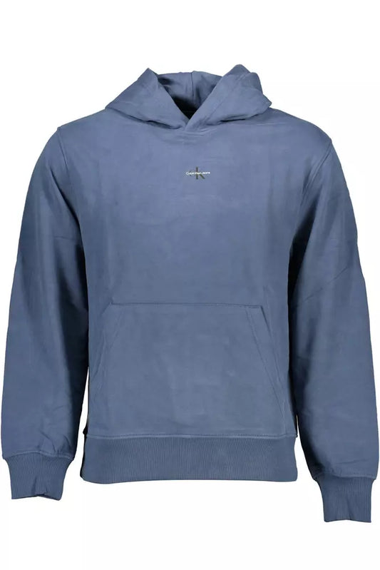 Calvin Klein Chic Blue Hooded Sweatshirt with Logo Print