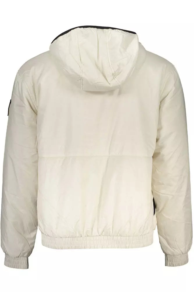 Calvin Klein Chic Beige Hooded Jacket with Contrasting Details