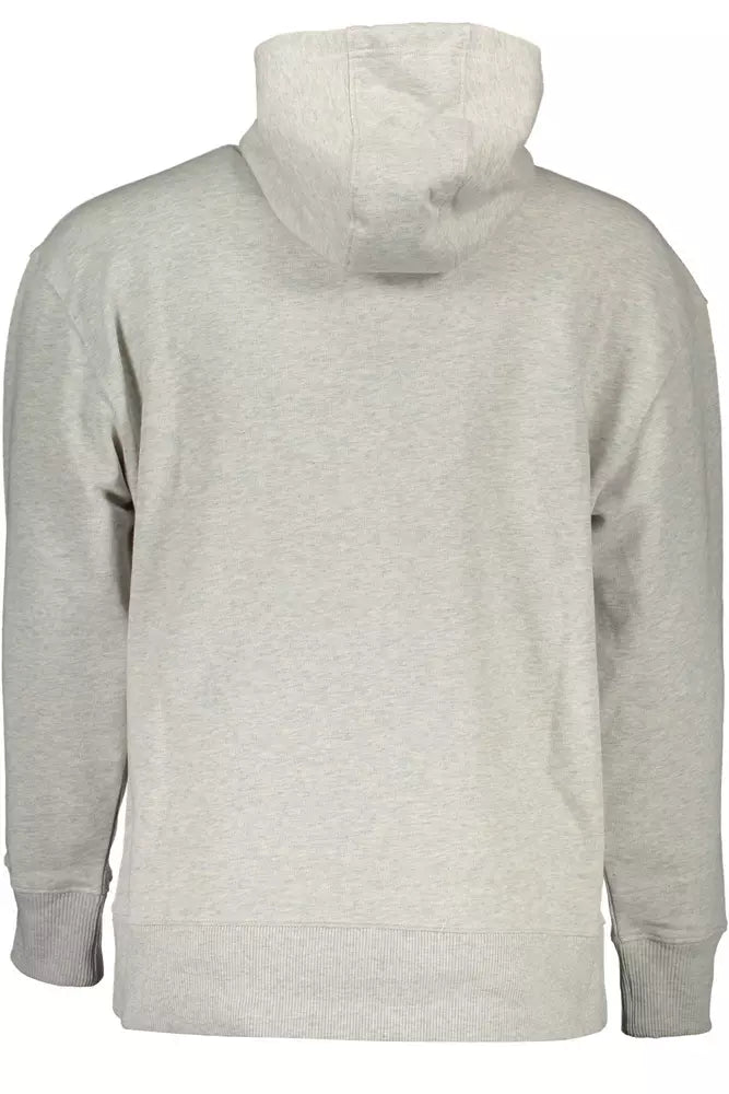 Tommy Hilfiger Chic Gray Hooded Sweatshirt with Contrasting Details