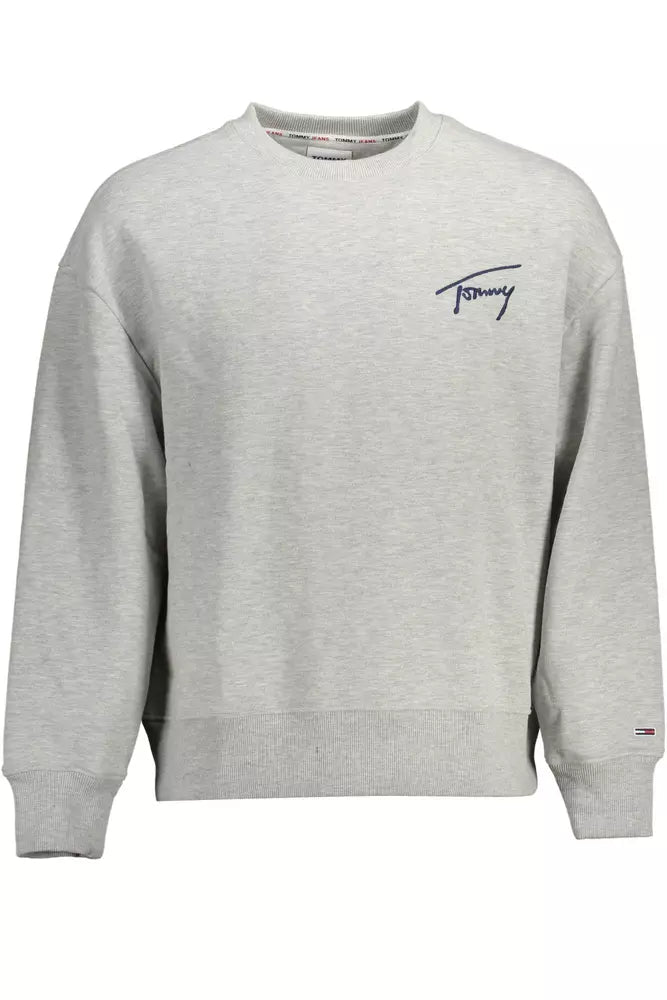 Tommy Hilfiger Eco-Conscious Gray Embroidered Sweatshirt