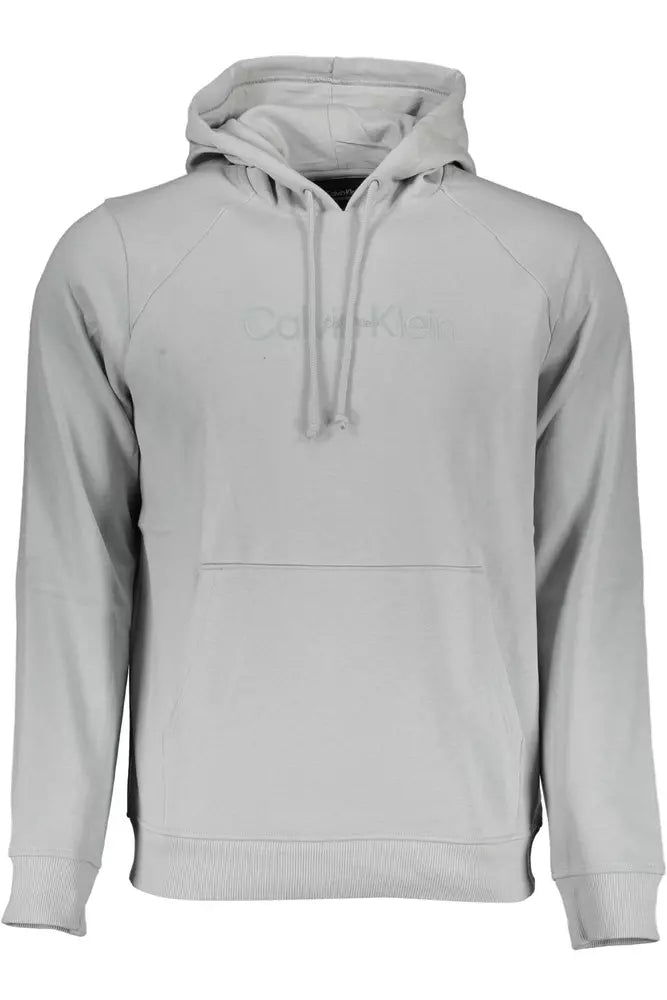 Calvin Klein Sleek Gray Reflective Logo Hoodie