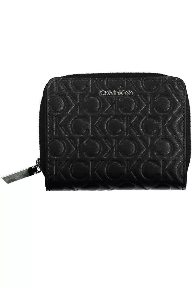 Calvin Klein Elegant Black Zip Wallet with Contrast Detailing