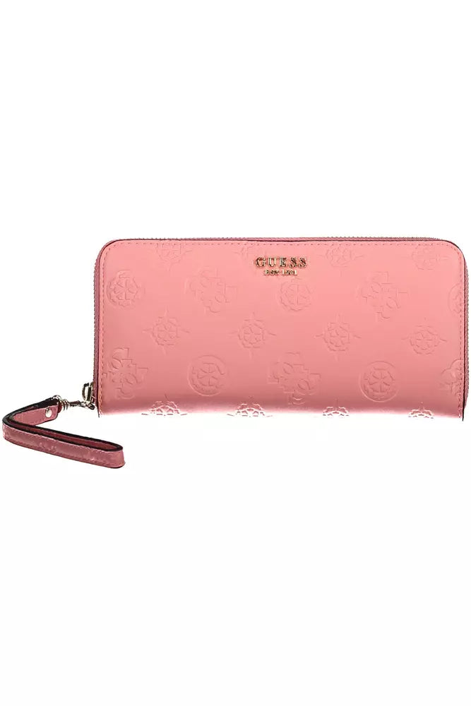 Guess Jeans Chic Pink Wallet with Contrasting Details