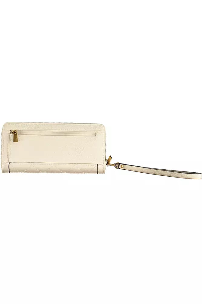 Guess Jeans Chic Beige Polyethylene Wallet with Contrasting Details