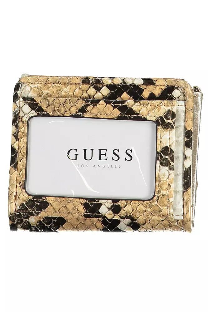 Guess Jeans Elegant Beige Wallet with Contrasting Accents